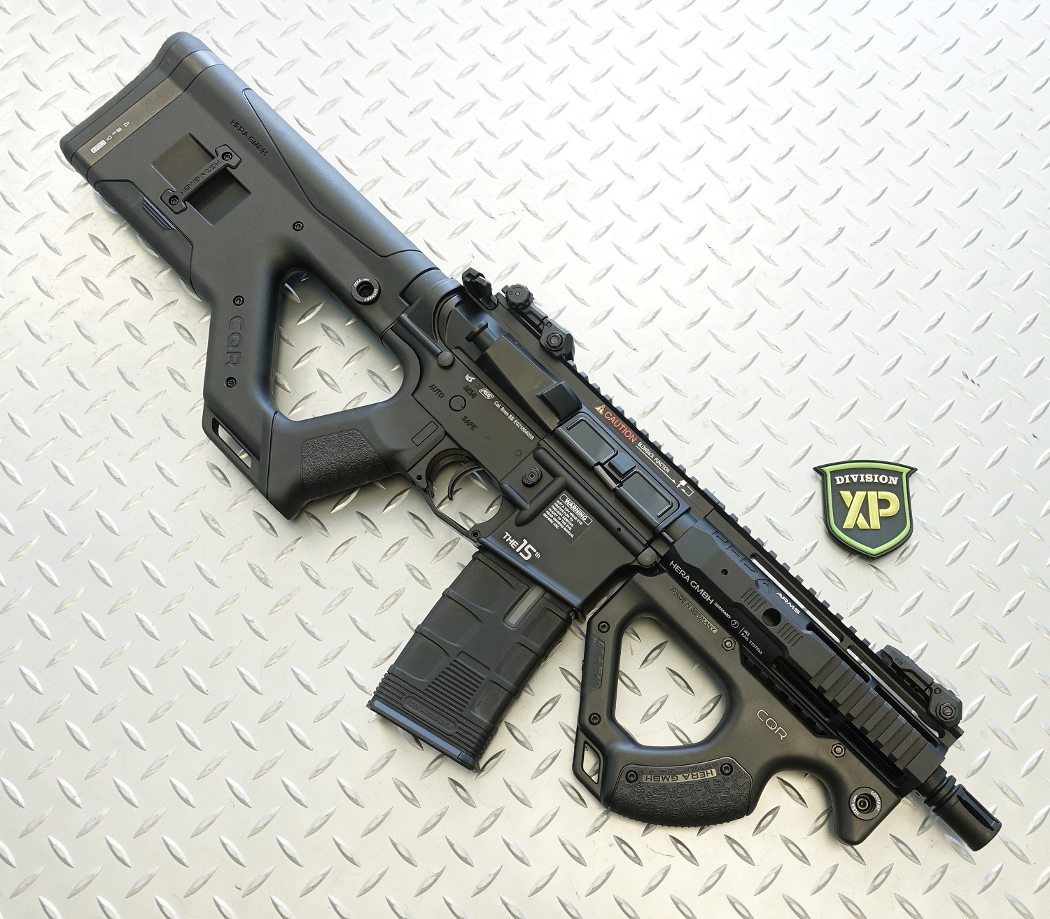 Hera Arms CQR style AEG includes a high capacity 300 round magazine. 